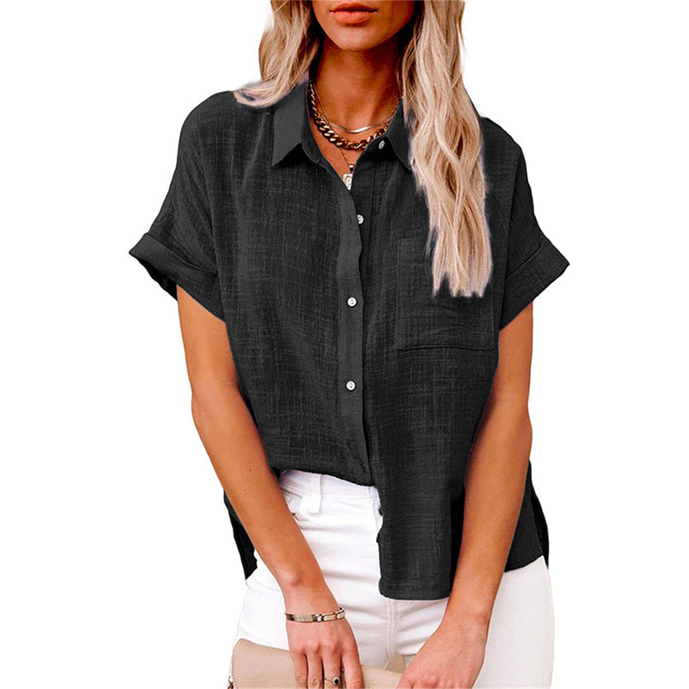 Vivi - Women’s Breathable Cotton Linen Button-Up Blouse