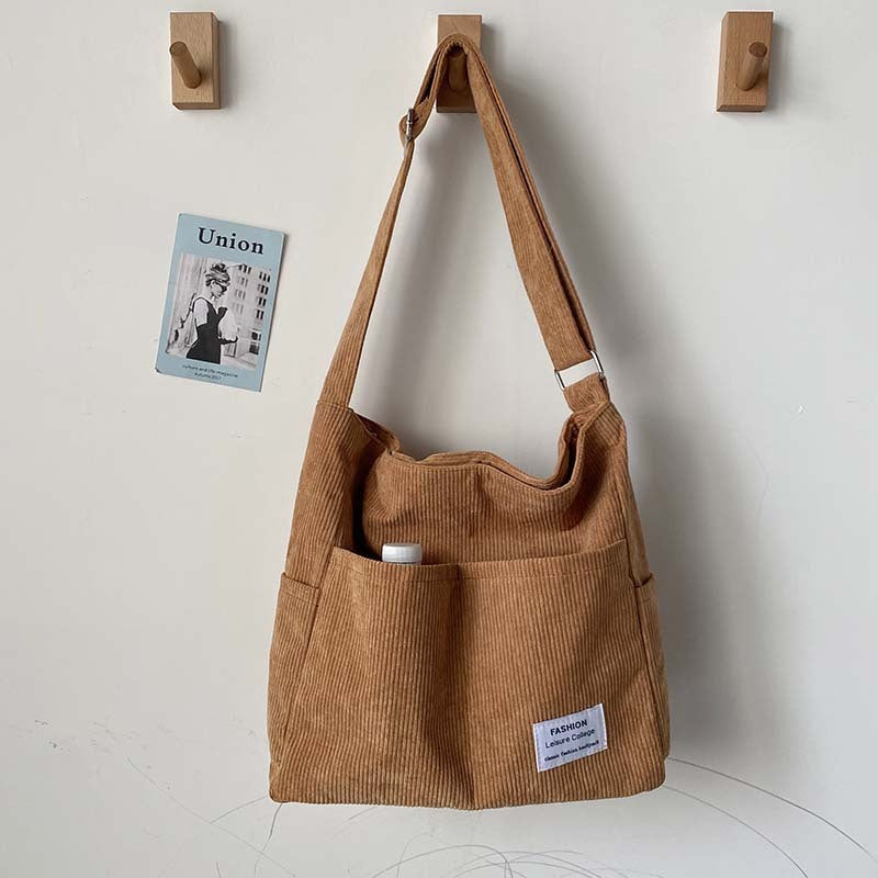 Stephanie - Large capacity bag made from textured, soft vegan leather