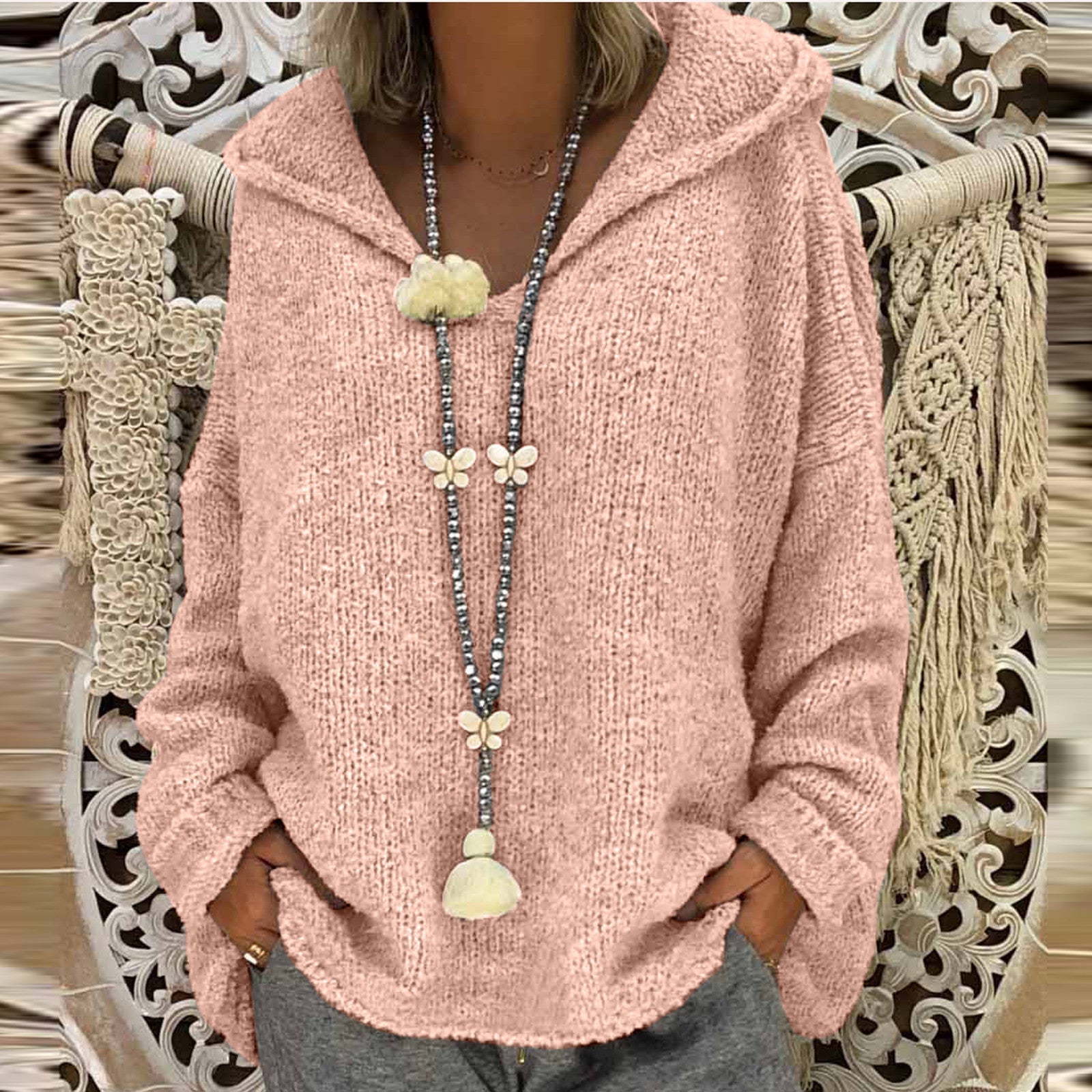 Elegant and warm hoodie for women