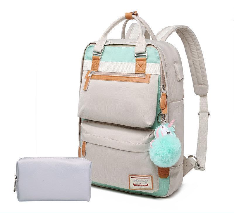 Stylish waterproof backpack for women with 15.6-inch laptop compartment