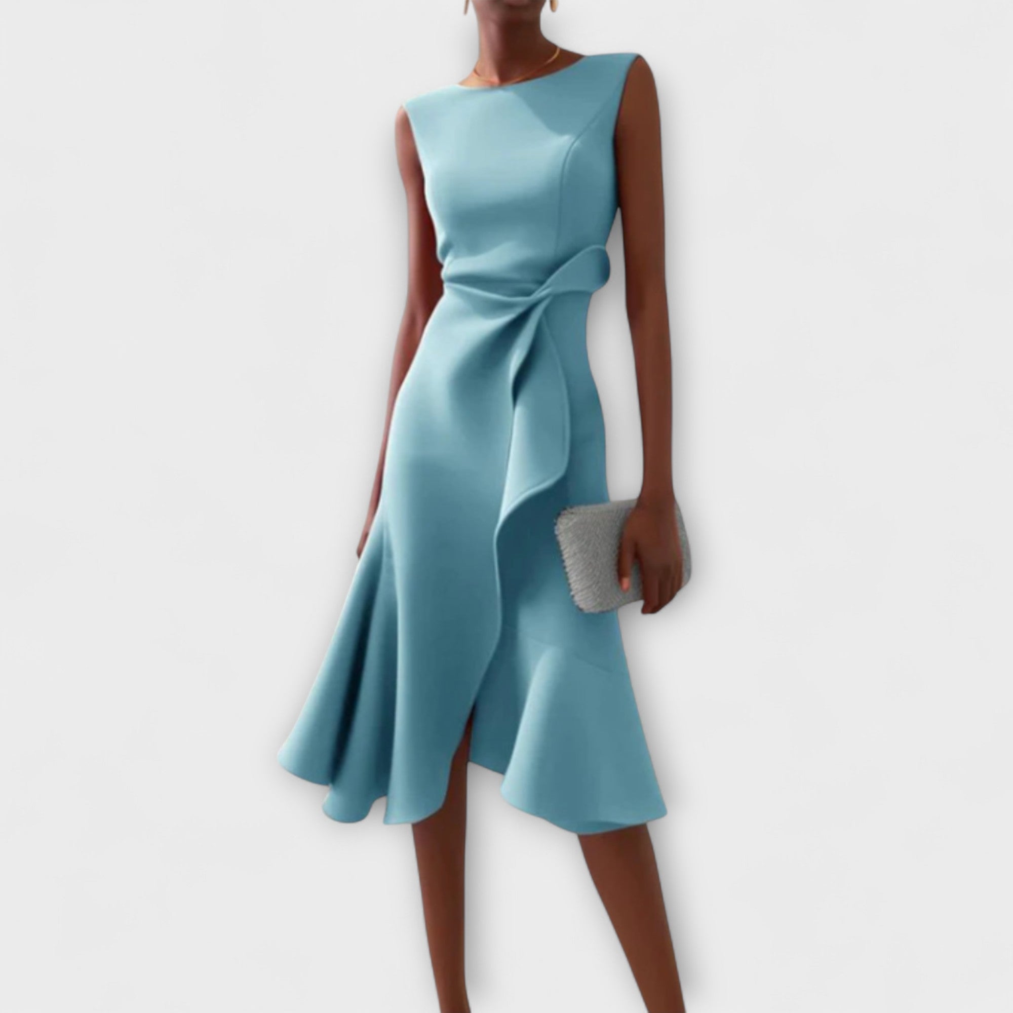 Helena - Draped Asymmetric Midi Dress