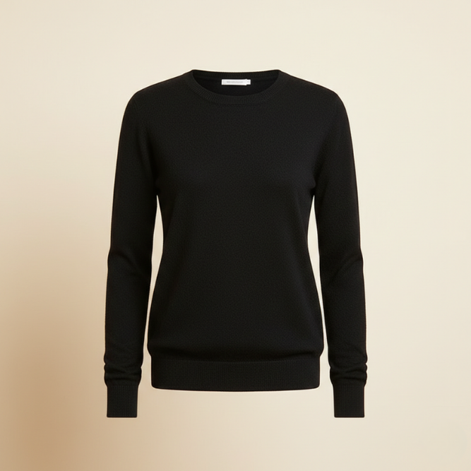 Cashmere sweater with classic neckline