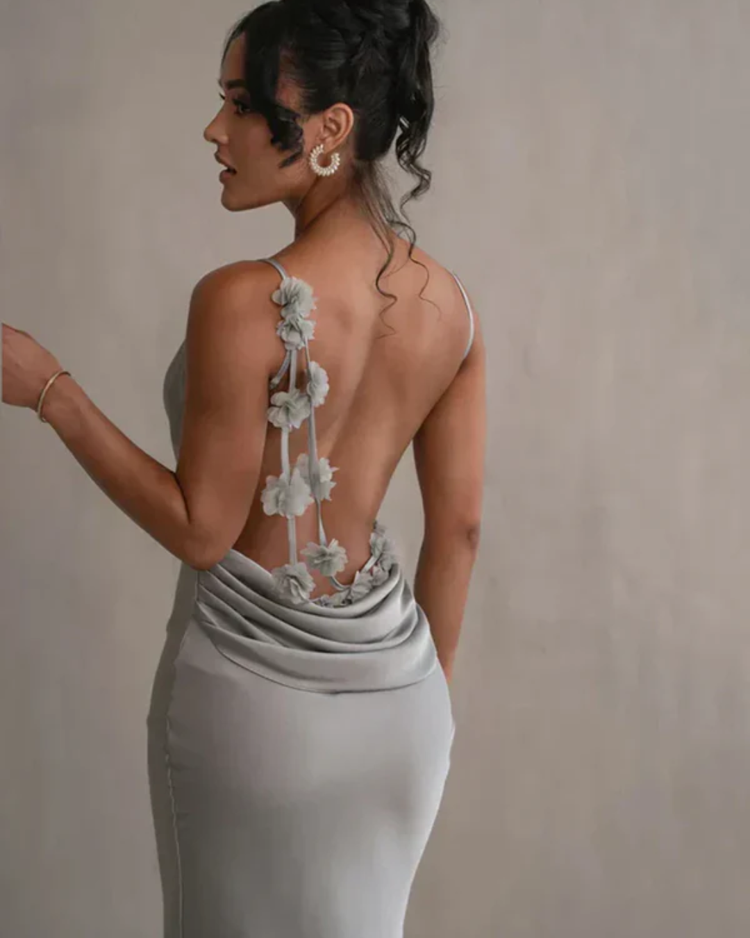 Rhea - Backless Floral Maxi Dress
