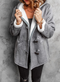 Women's toggle winter coat with hood and warm lining