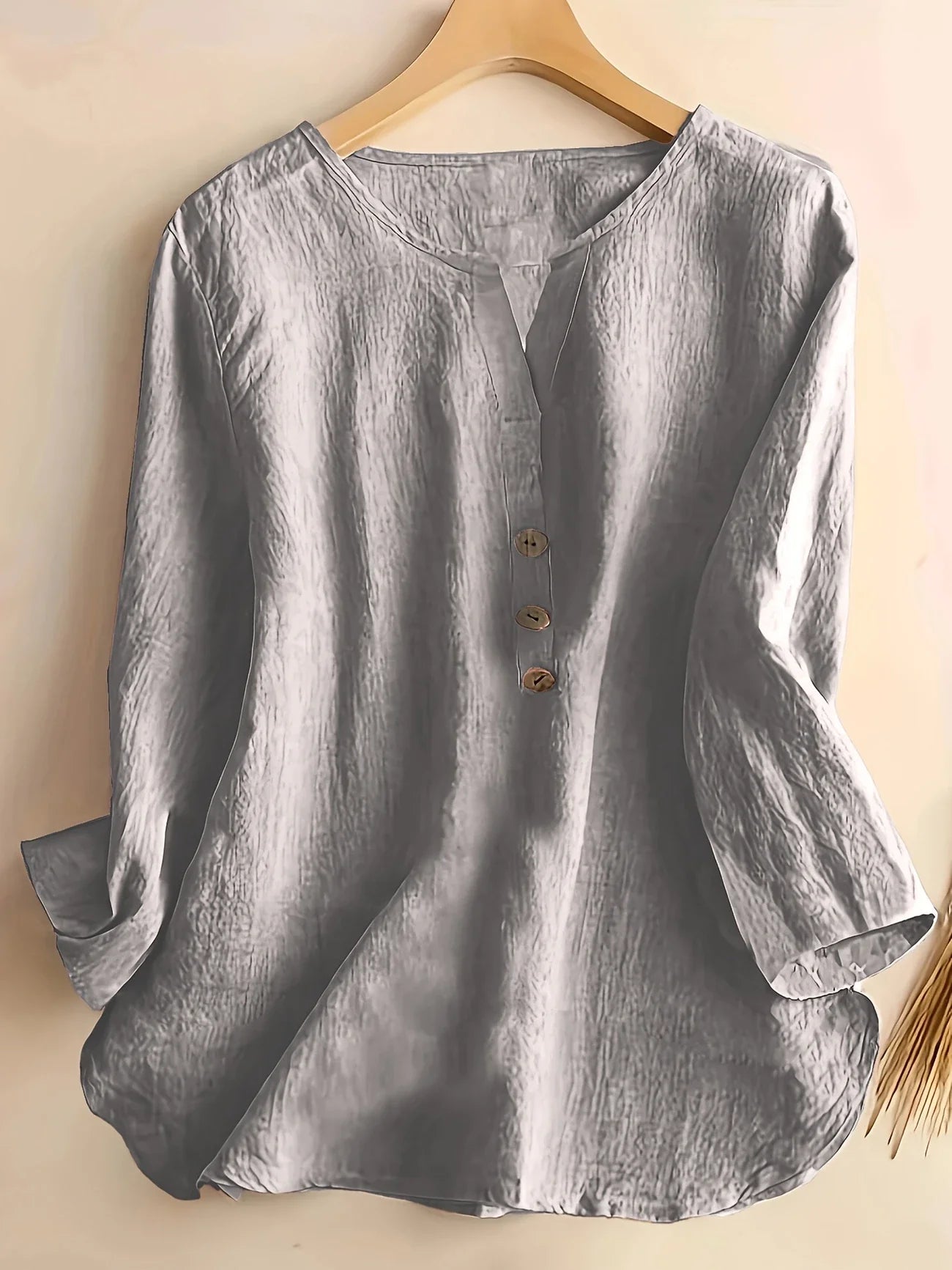 Luna - Casual Cotton and Linen Blouse