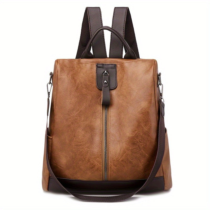 Bag backpack for women made from vegan PU leather with a secure design