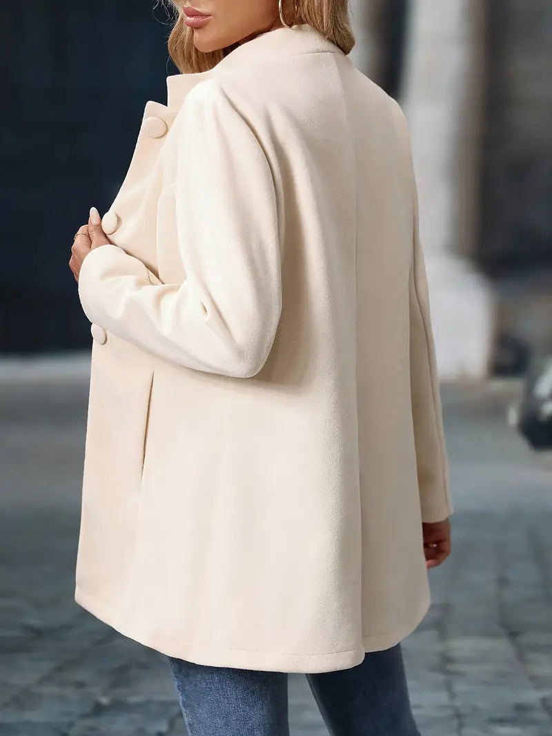 Button Front A-Line Coat for Women - Image 4