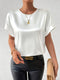 Ezra Women's Summer Blouse - Airy Linen-like Style with Loose Cut and Elegant Look