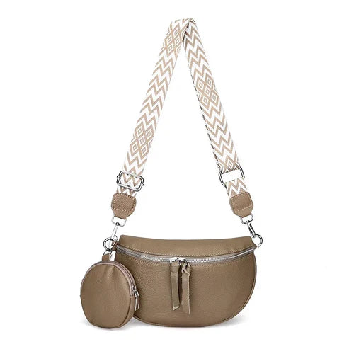 Bags in fine suede for women in dark taupe - elegant and stylish