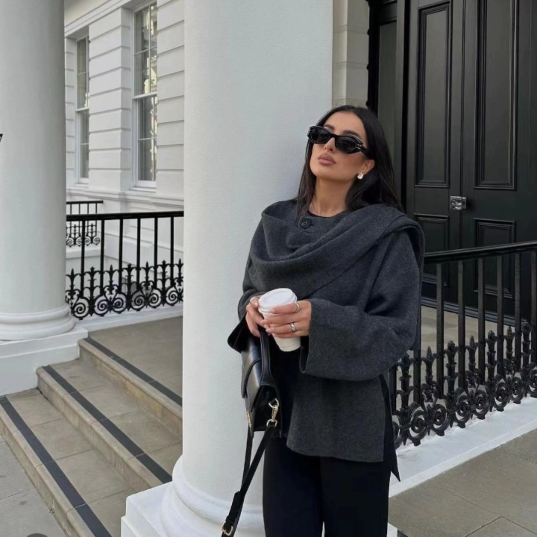 Elegant, soft women's cape jacket