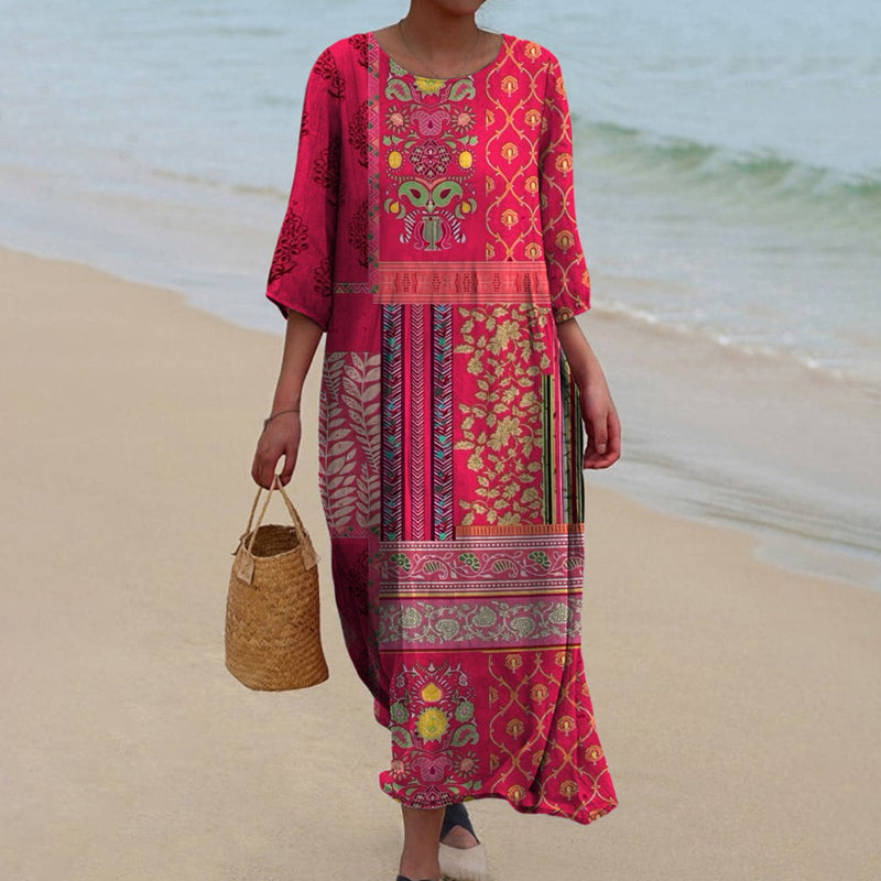 Flora - Elegant Loose Fit Boho Maxi Dress