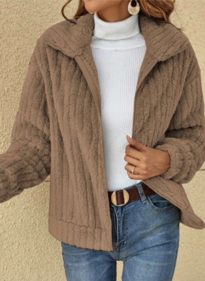 Warm plush cardigan for women