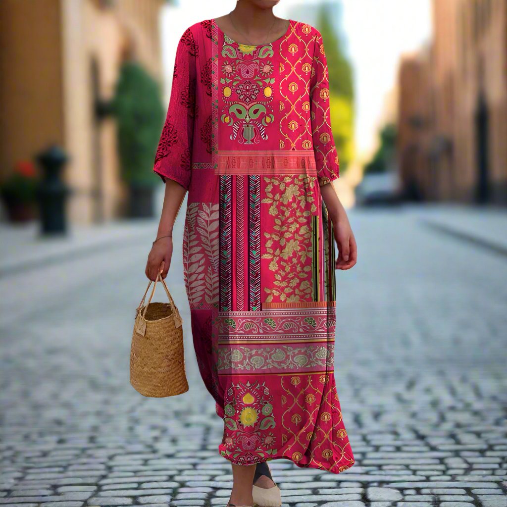 Flora - Elegant Loose Fit Boho Maxi Dress