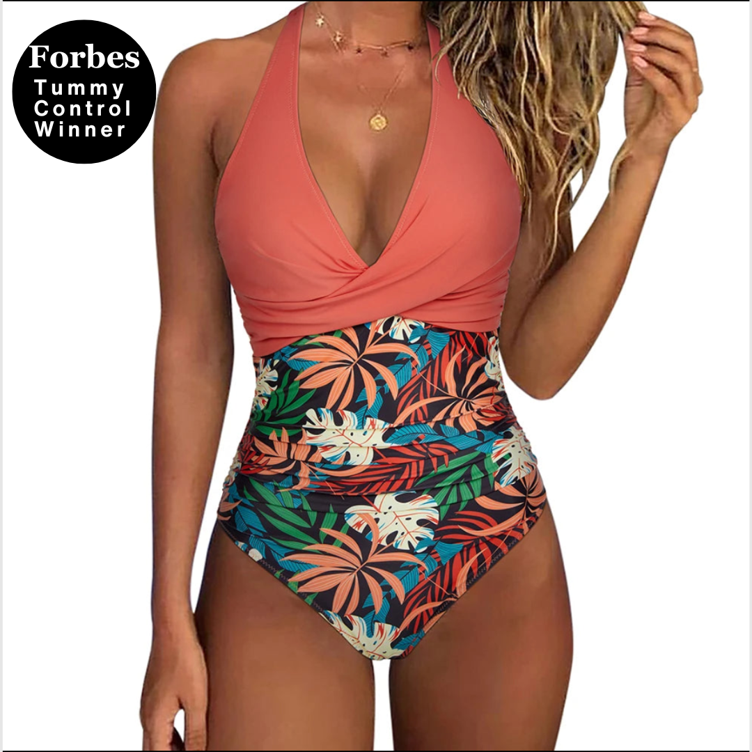 Florence Women's Correcting Costume - Elegant Neckline and Quick Drying Material for Beach and Pool