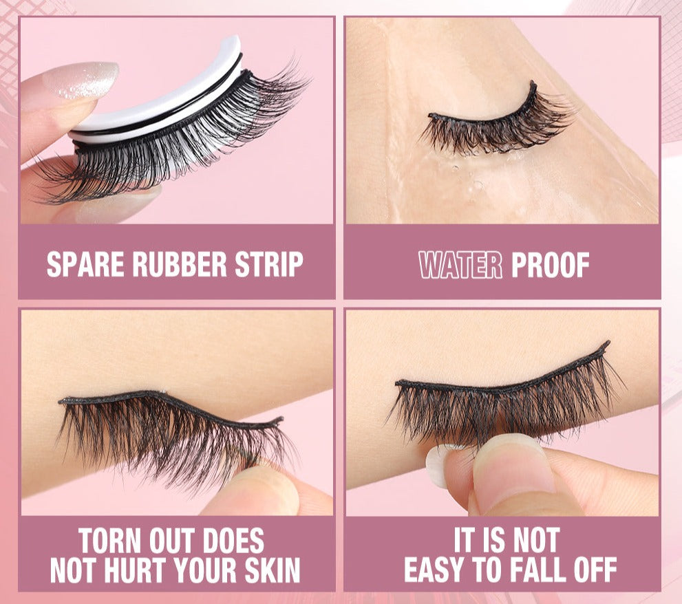 Reusable self-adhesive eyelashes