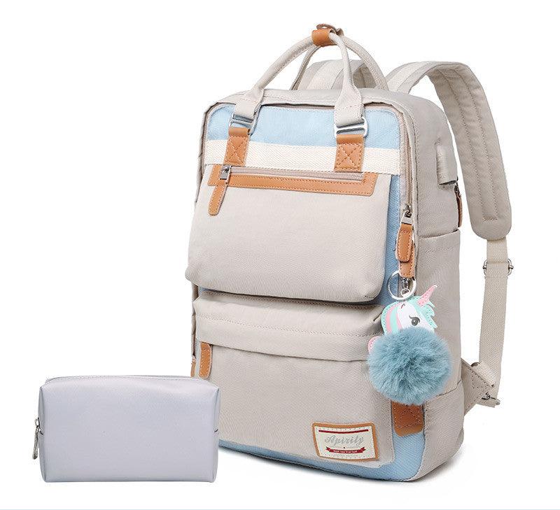 Stylish waterproof backpack for women with 15.6-inch laptop compartment
