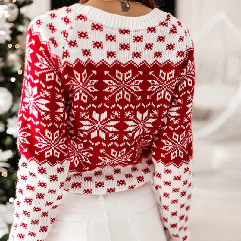 Suéter de Navidad copo de nieve mujeres casual comfy - Briar