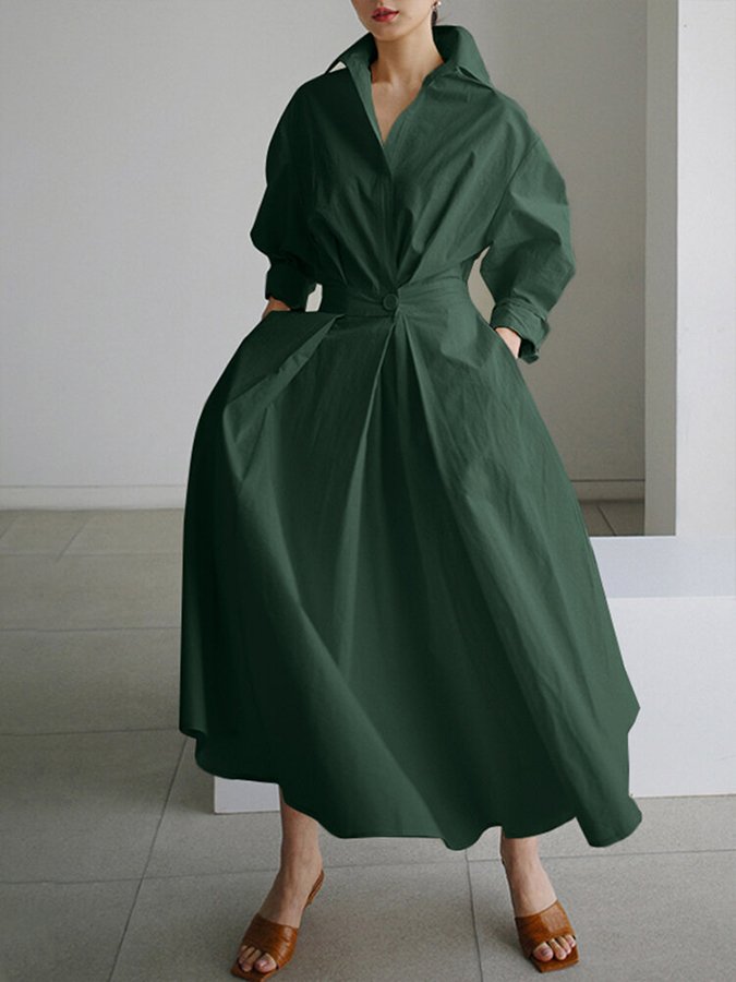 Women's Shane Midi Dress - Vintage Style with Fitted Waist and Flowy Flared Skirt