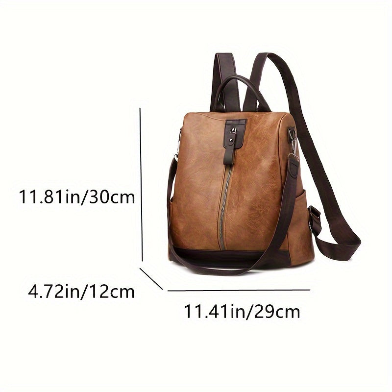 Bag backpack for women made from vegan PU leather with a secure design