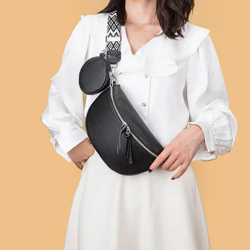 Bags in fine suede for women in dark taupe - elegant and stylish