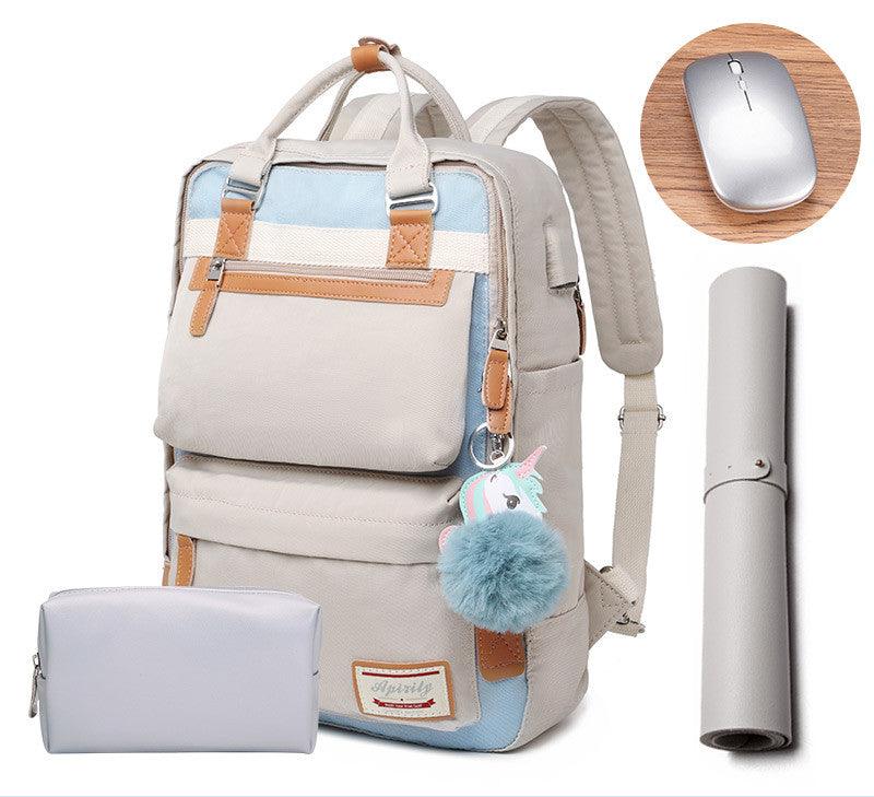 Stylish waterproof backpack for women with 15.6-inch laptop compartment