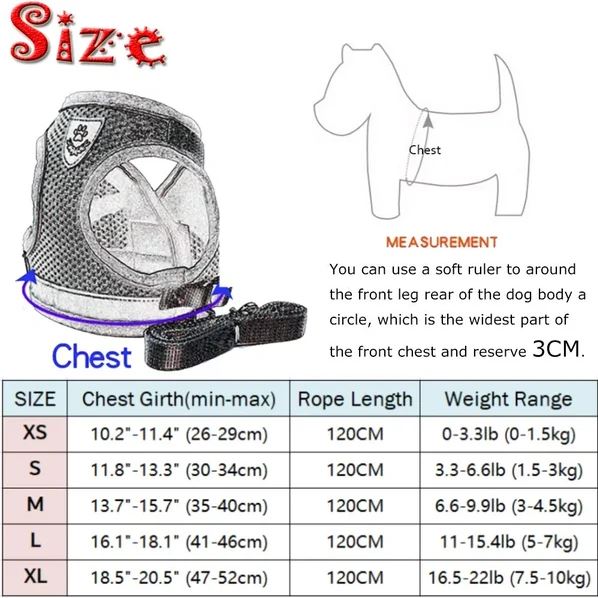 Adjustable, breathable, luminous cat harness