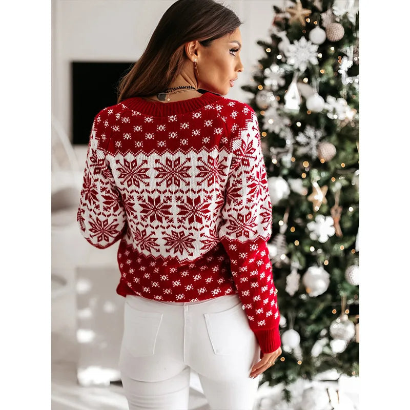 Suéter de Navidad copo de nieve mujeres casual comfy - Briar