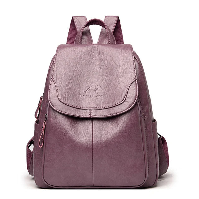 Theft-proof leather backpack for stylish women | Edah