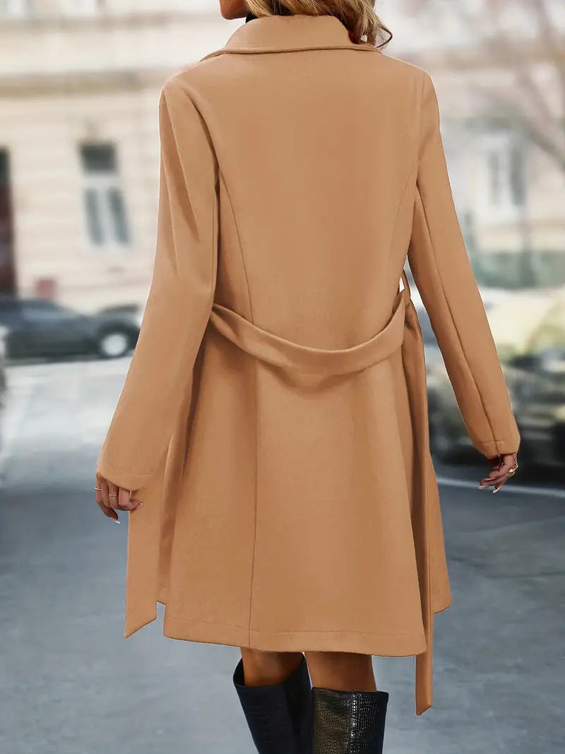 Chic Women's Trench Coat with Double Row of Buttons