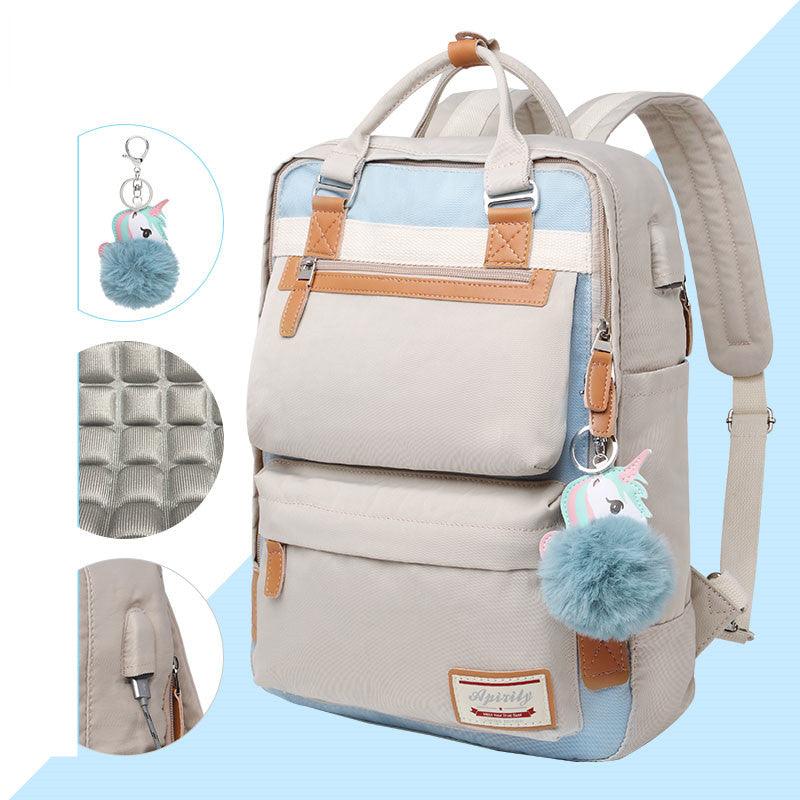 Stylish waterproof backpack for women with 15.6-inch laptop compartment