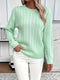 Knitted sweater with cable pattern for women - Soft and stylish sweater for spring and fall