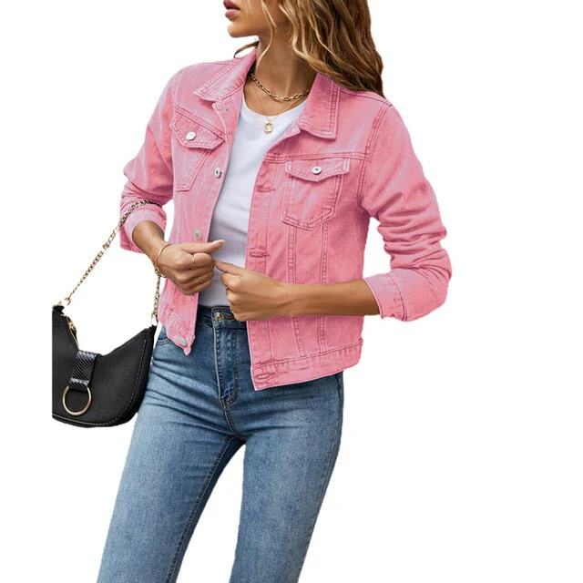 Goldie - Women’s Denim Jacket With Button Closure