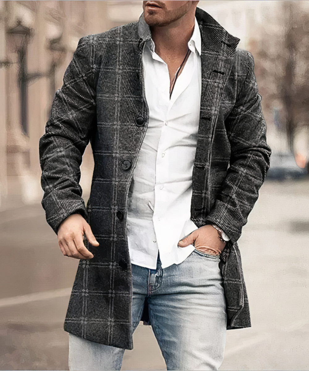 Long, elegant trench coat for men