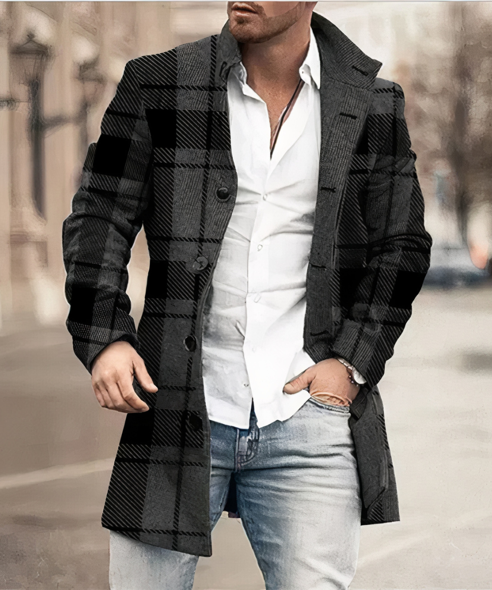 Long, elegant trench coat for men