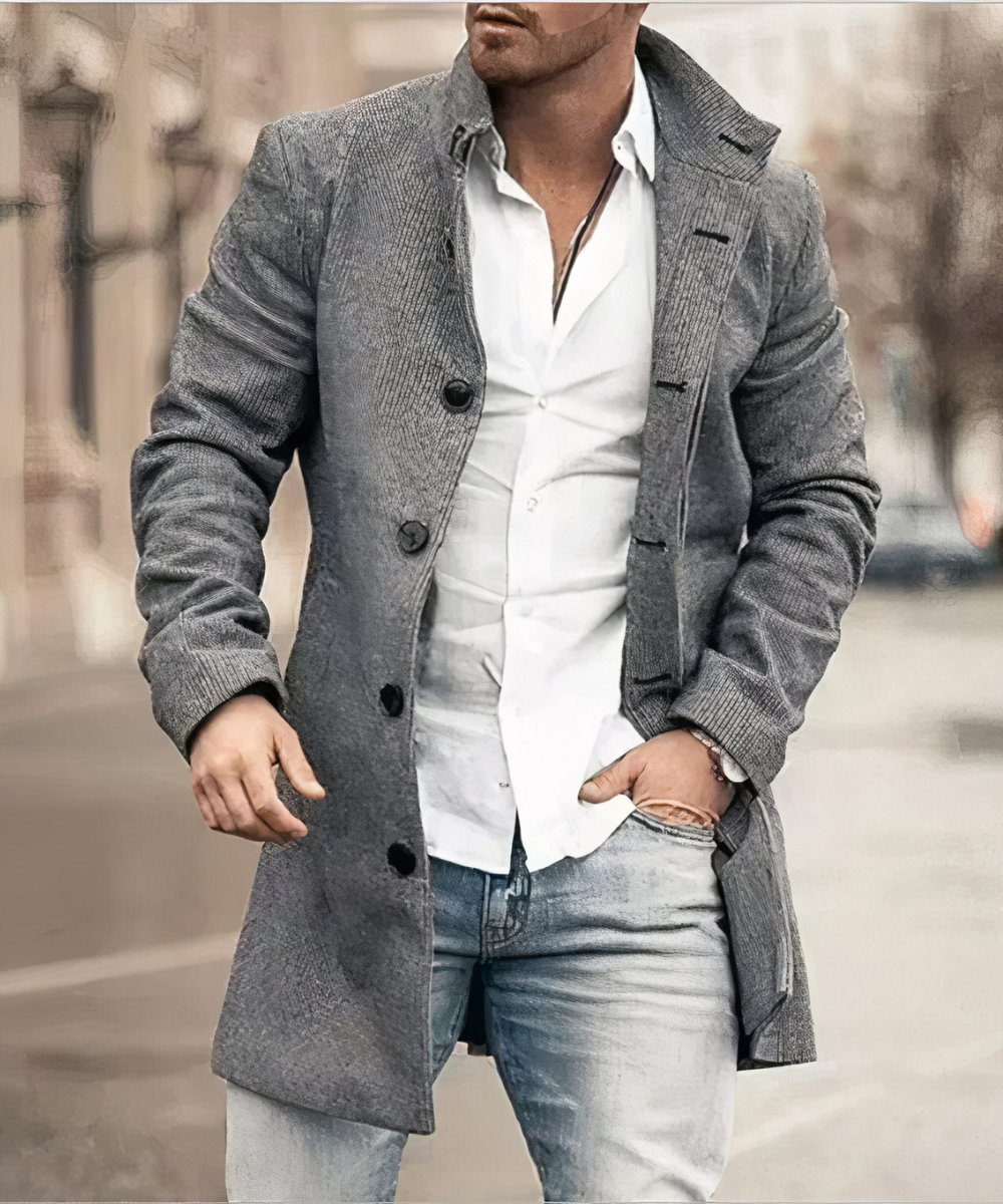 Long, elegant trench coat for men