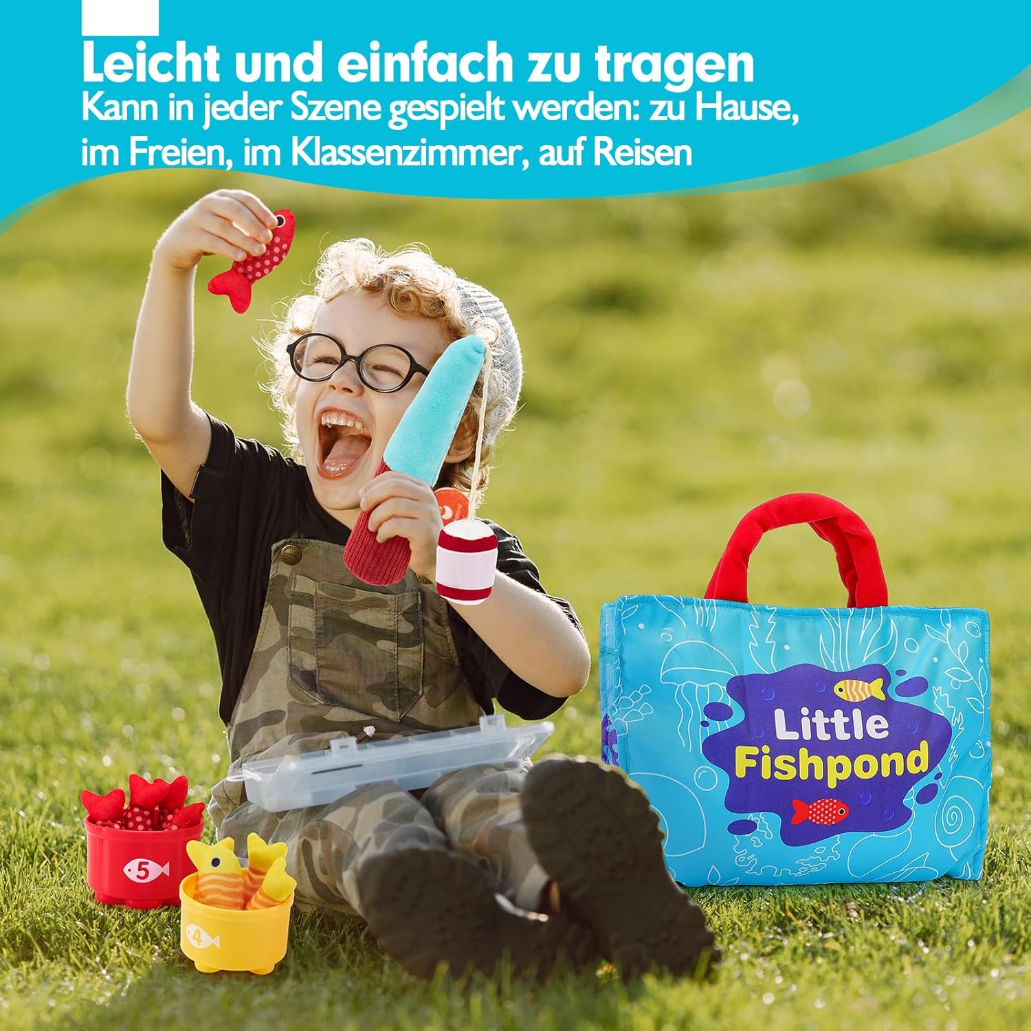 Gioco di pesca giocattoli Montessori per bambini