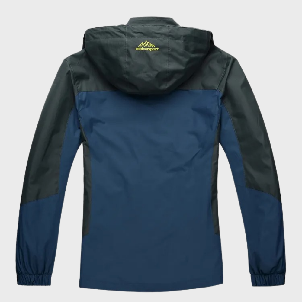 Men's softshell outdoor jacket with hood, windproof membrane and water-repellent finish