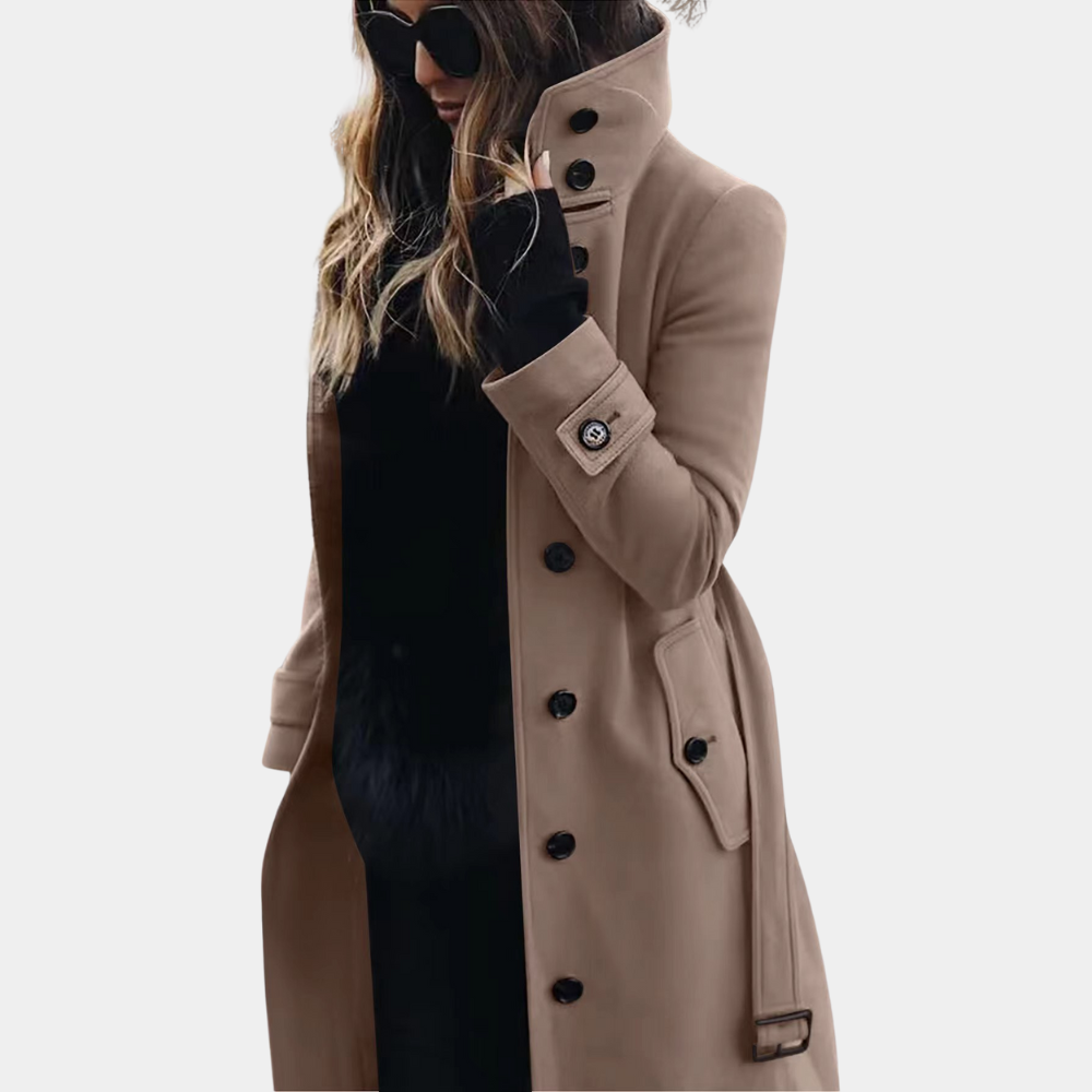 Belted Double-Breasted Coat for Women - Image 3