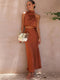 Deserie Women's Evening Dress - Elegant Two-Piece Sleeveless Halter Dress, Perfect for Wedding and Reception
