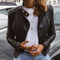 Fashionable PU leather jacket with a timeless design - Women