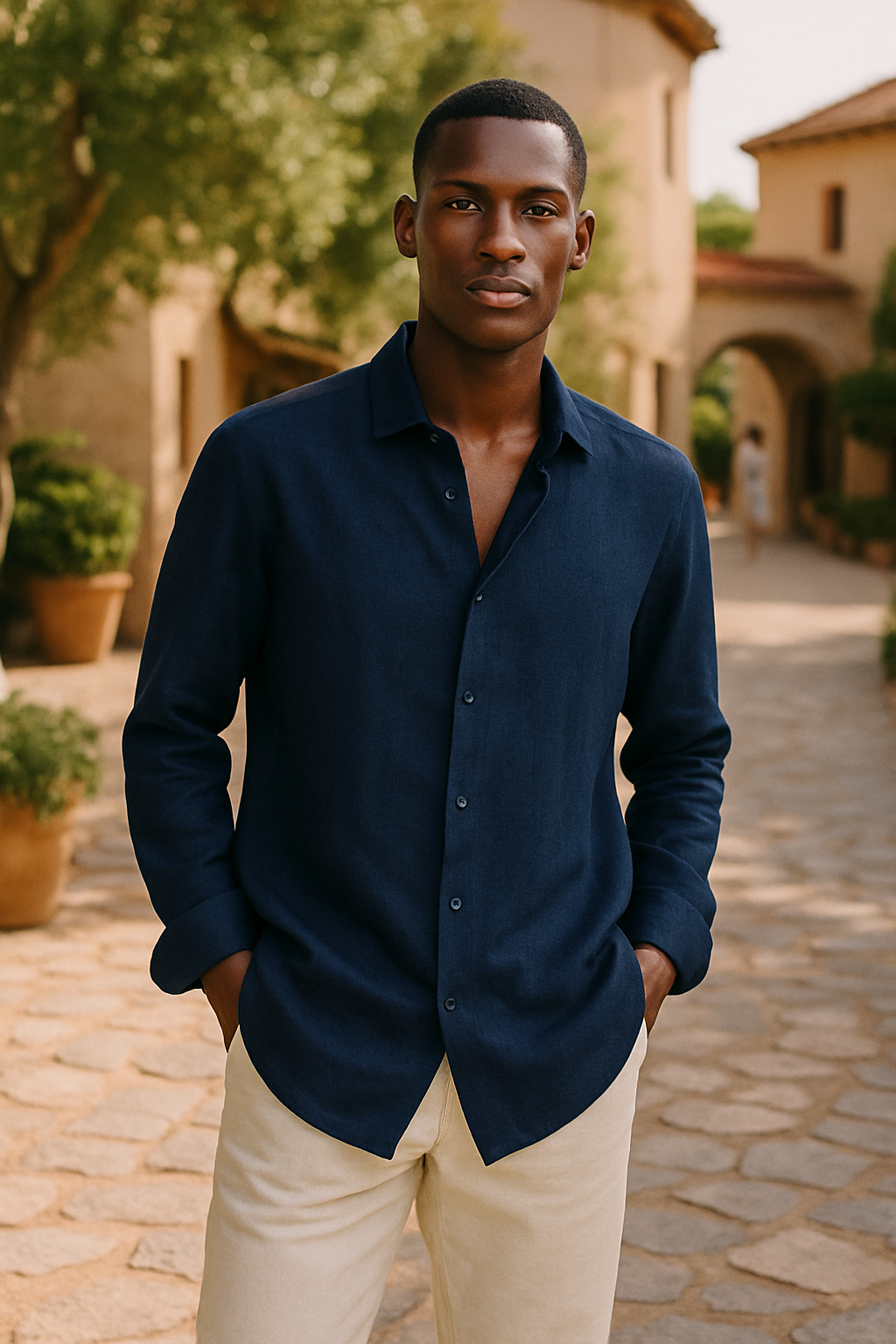 Linen men's dress shirt - Albert