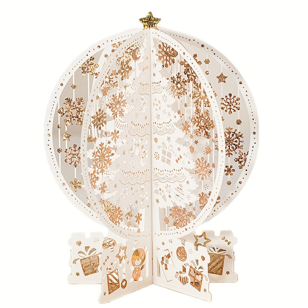 3D Pop Up Cărți de Crăciun 3D Laser Cut Tree Ornament Display