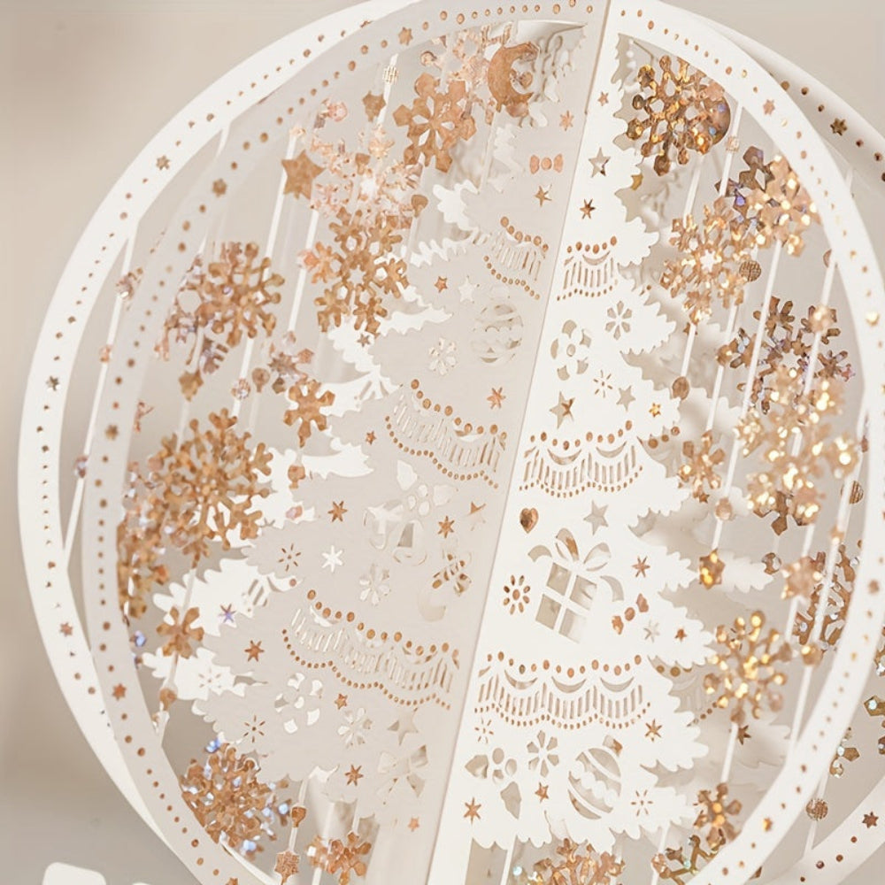 3D Pop Up Cărți de Crăciun 3D Laser Cut Tree Ornament Display