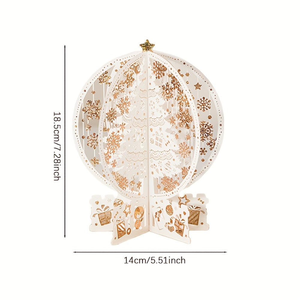 3D Pop Up Cărți de Crăciun 3D Laser Cut Tree Ornament Display