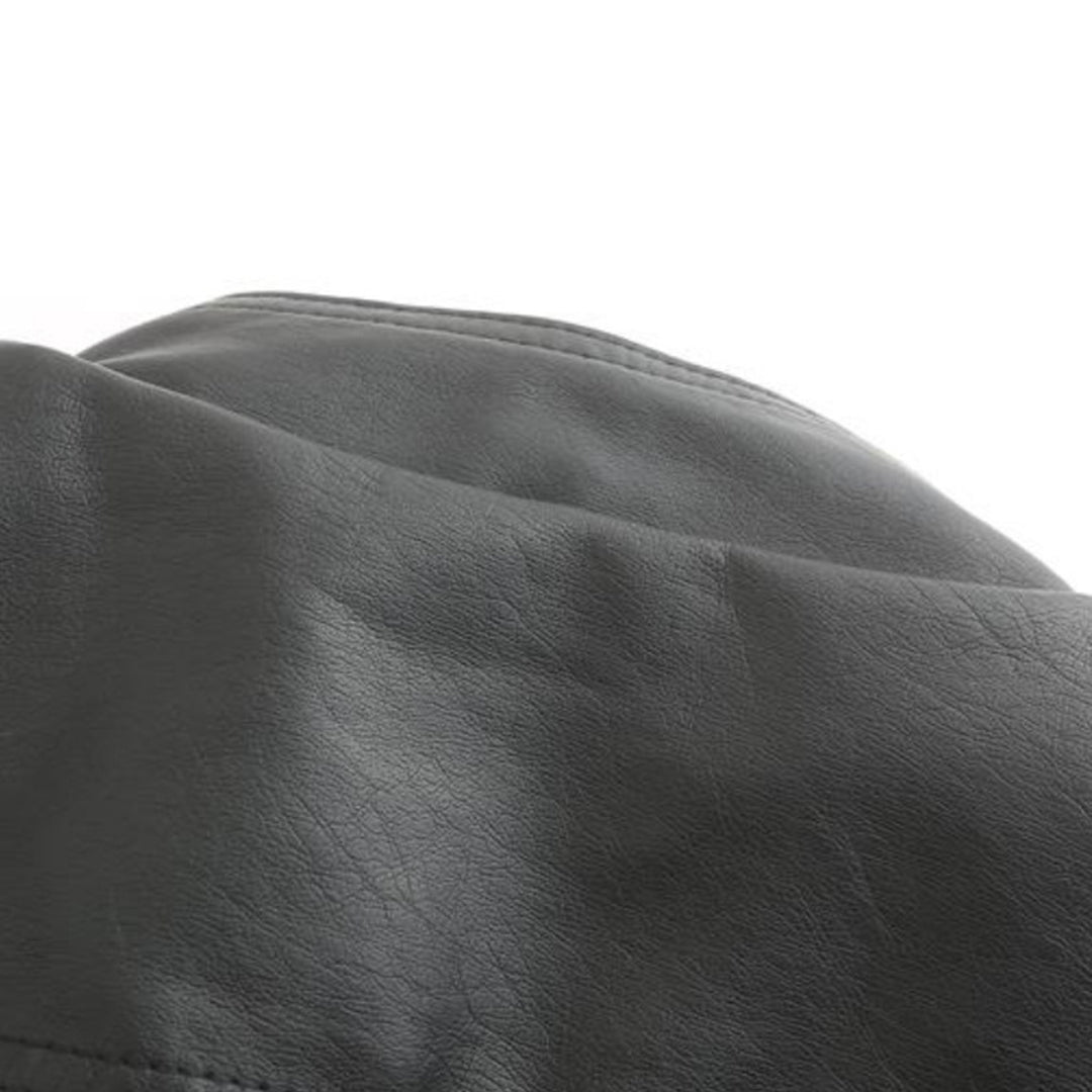 PU leather jacket with stand-up collar for women