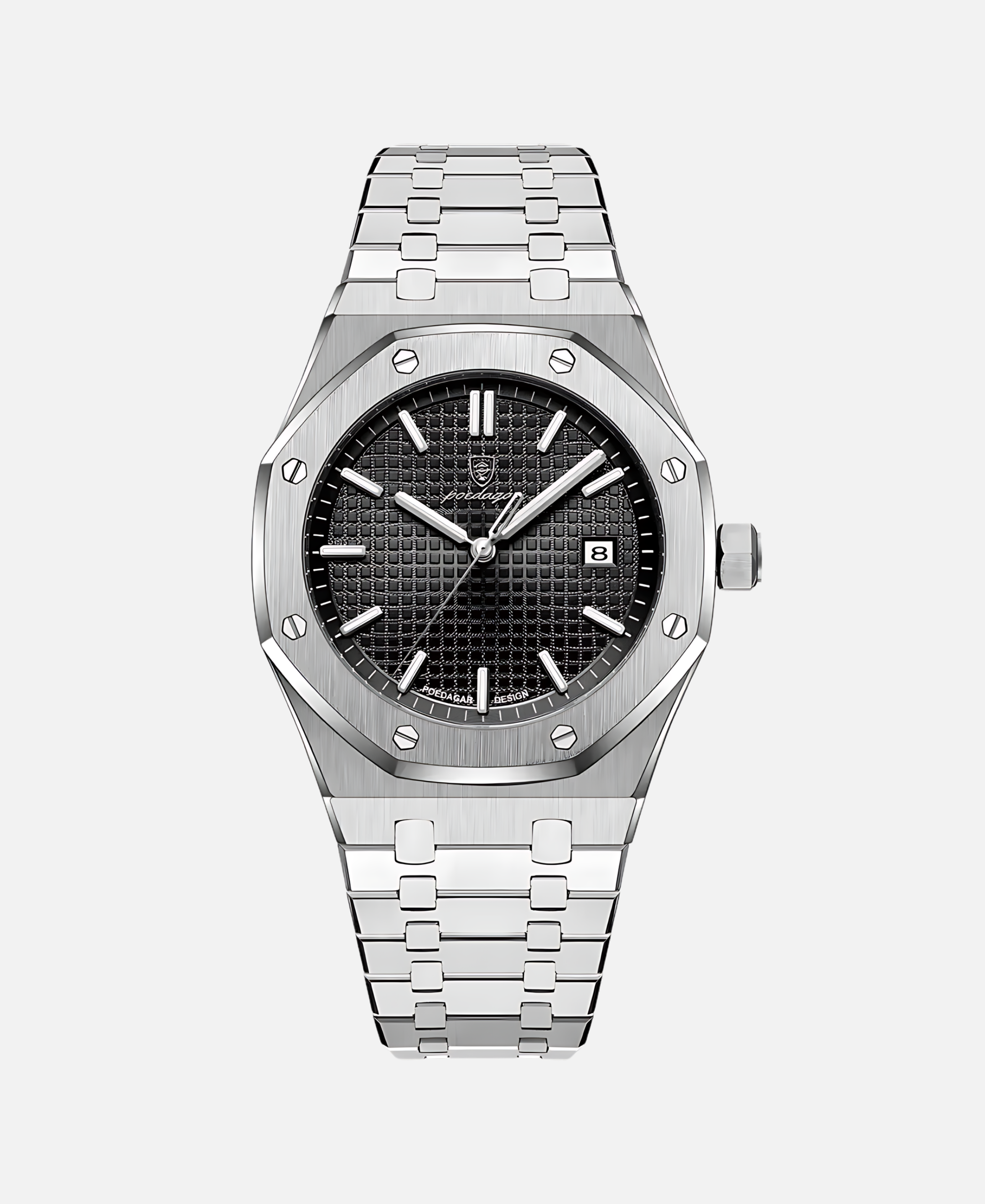 Elegant 41mm men's wristwatch with stainless steel case