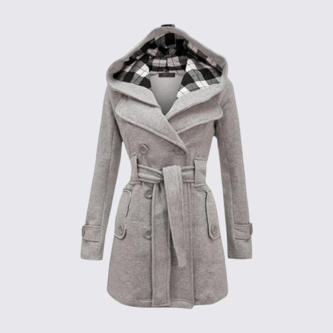 Hooded Belted Coat for Women - Image 2