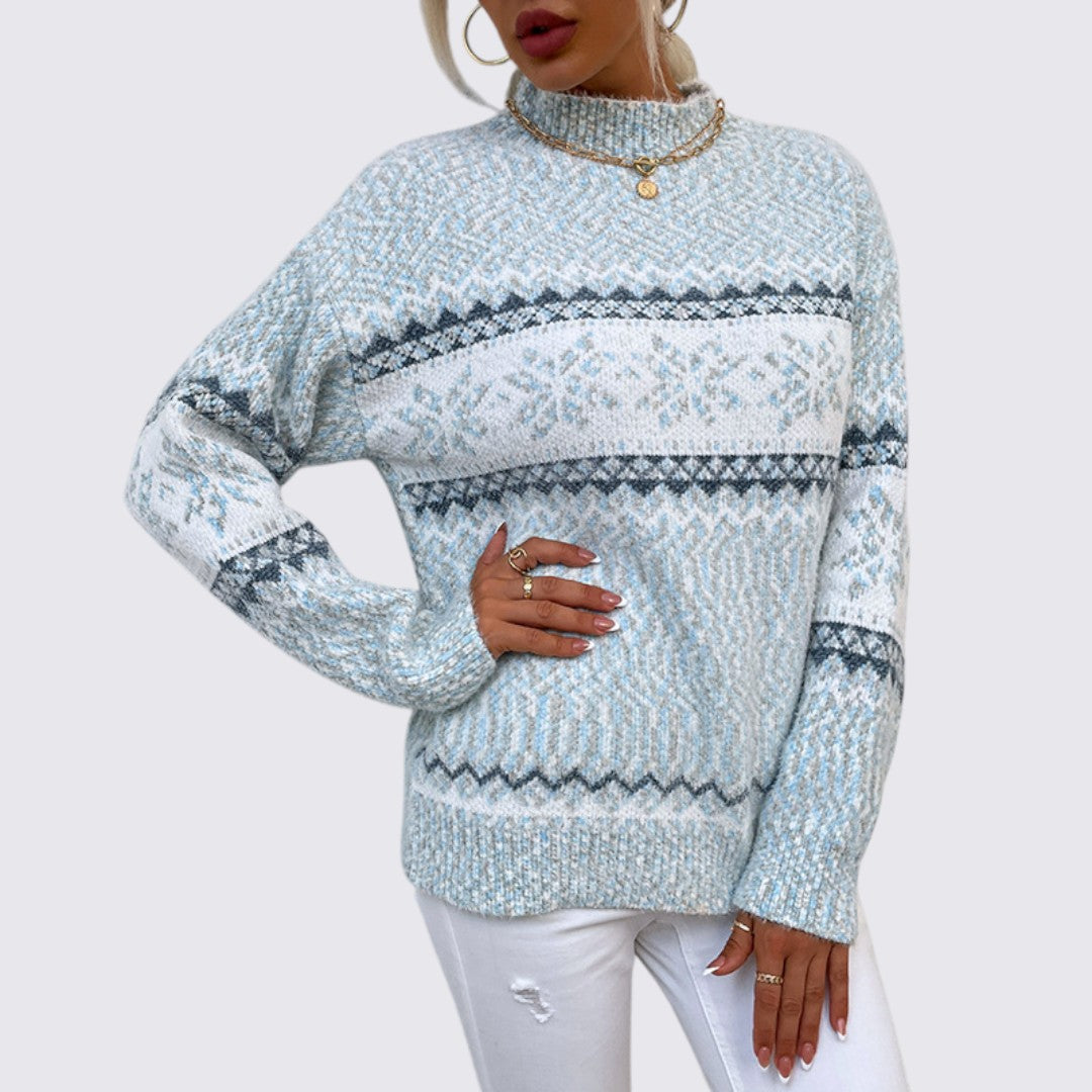 Fair Isle Mock Neck Sweater for Women - Image 7