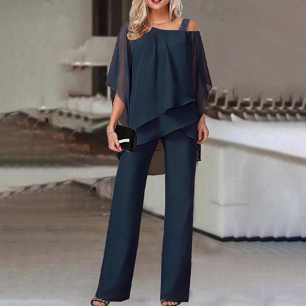 2-piece set for women, cold shoulder, liquid polyester