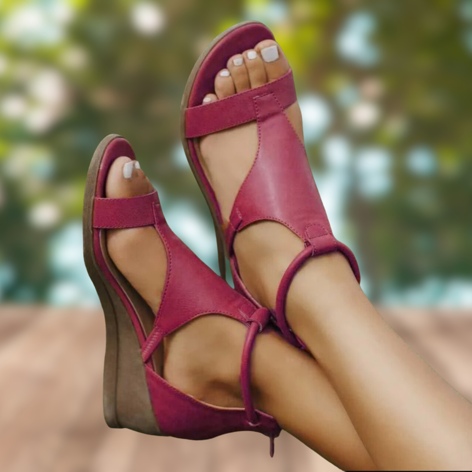 Fabiana - comfortable vintage leather orthopaedic sandals with heels